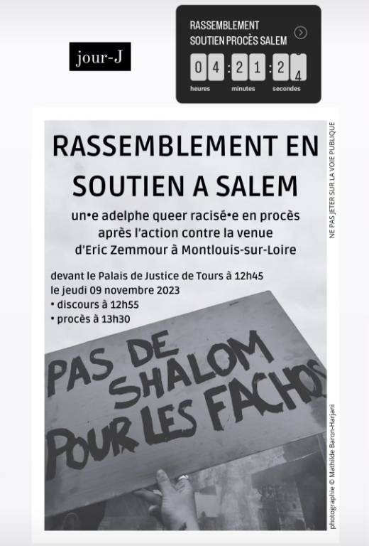 ucl37's tweet photo. Rdv 12h45 TGI de #Tours : tout·es uni·es contre la répression !
Solidarité Résistance Antifasciste
#MontlouisSurLoire
#SiamoTuttiAntifascisti #antirepression #DefenseCollective #ZemmourDegage
https://t.co/9JBHJjcZ8P https://t.co/ZsKvdijdG9
