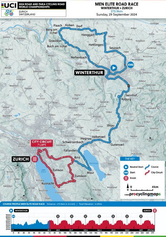 ProCyclingMaps's tweet photo. 🇨🇭Zürich 2024 UCI World Championships
🏆Men Elite Road Race
📏274 km
🎢4 470m D+
📆 September 29, 2024
#Zürich2024 #UCI #Procyclingmaps https://t.co/fIqEyFMOoh