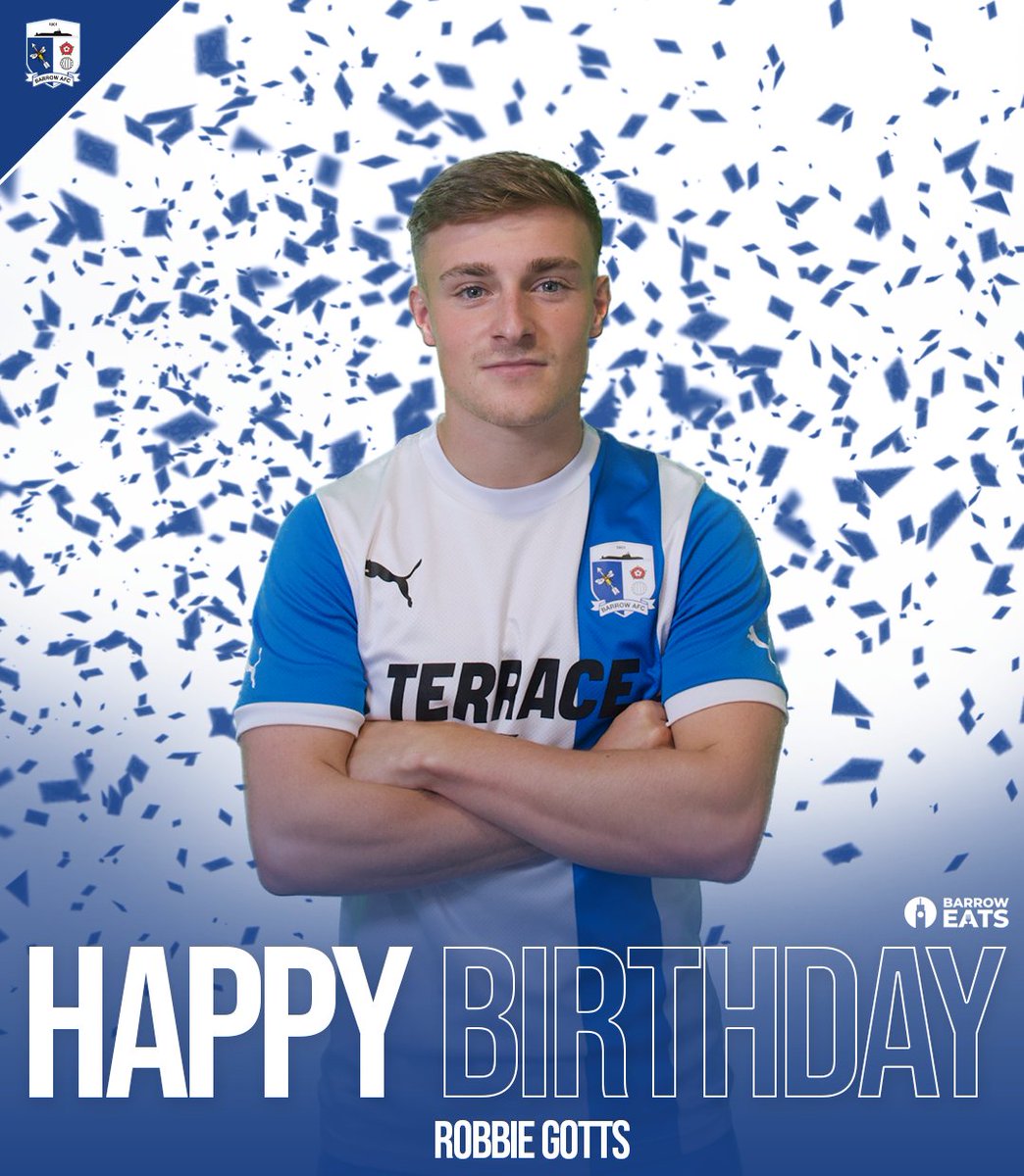 BarrowAFC's tweet photo. Happy Birthday to our number 1️⃣5️⃣ Robbie Gotts 🥳

#WeAreBarrow https://t.co/9cgwBf2FCo