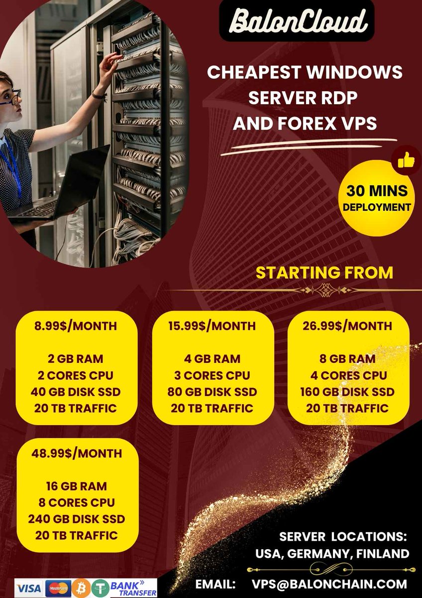 chijiokwukwem's tweet photo. Buy forex vps, windows server, rdp very affordable. Deployment under 30 mins.
#forex #forexvps #vps #server #cloudserver #grok #windowsserver #windows #rdp #cheapvps https://t.co/PEGldv6lgP