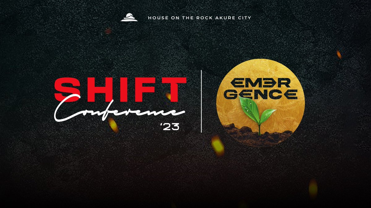 HOTRAkureCity's tweet photo. The long-awaited SHIFT Conference begins TODAY!!!
It's 5pm today at House on the Rock, NIEVS House, Algbaka, Akure, Ondo State.
This is not a conference you want to miss.
We are Emerging!!!
#shiftconf2023 #emergence #shift23 #emergence23 #shiftconf https://t.co/7zoW1t3tnx