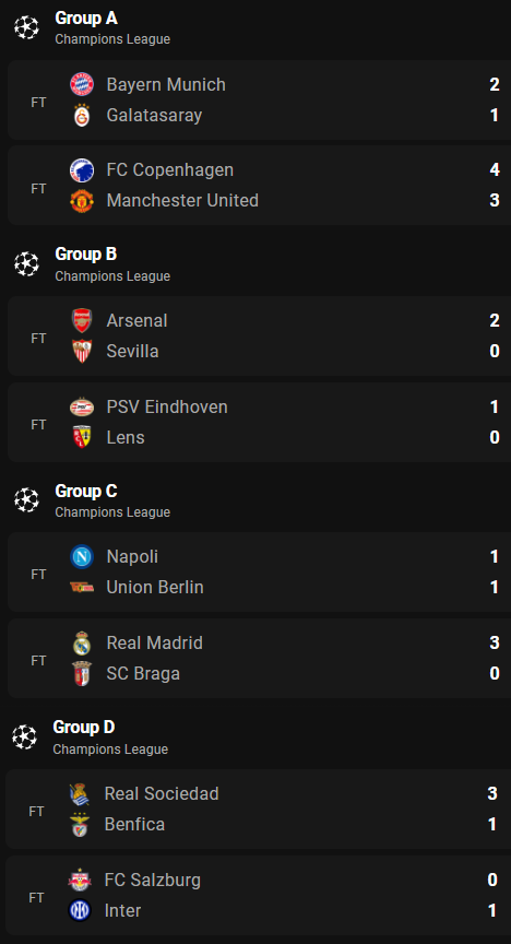 Voici les résultats des matches de mercredi.        

On vous attend sur Bet4fun pour pronostiquer les matches de football juste pour le fun.  C'est 100% gratuit 👍         

Télécharger l'App sur       
IOS: apps.apple.com/fr/app/bet4fun…
Android: play.google.com/store/apps/det…