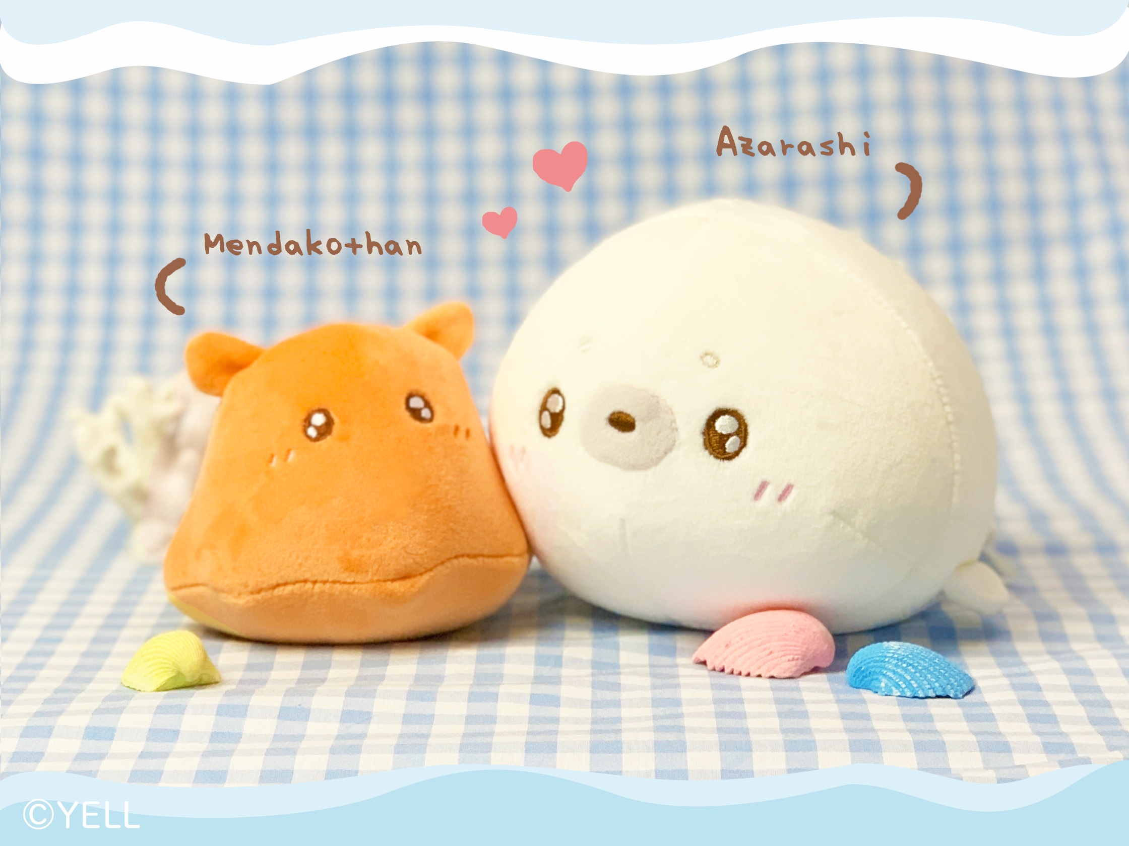 めんだこちゃんとあざらし むぎゅぬいマスコットBC あざらし