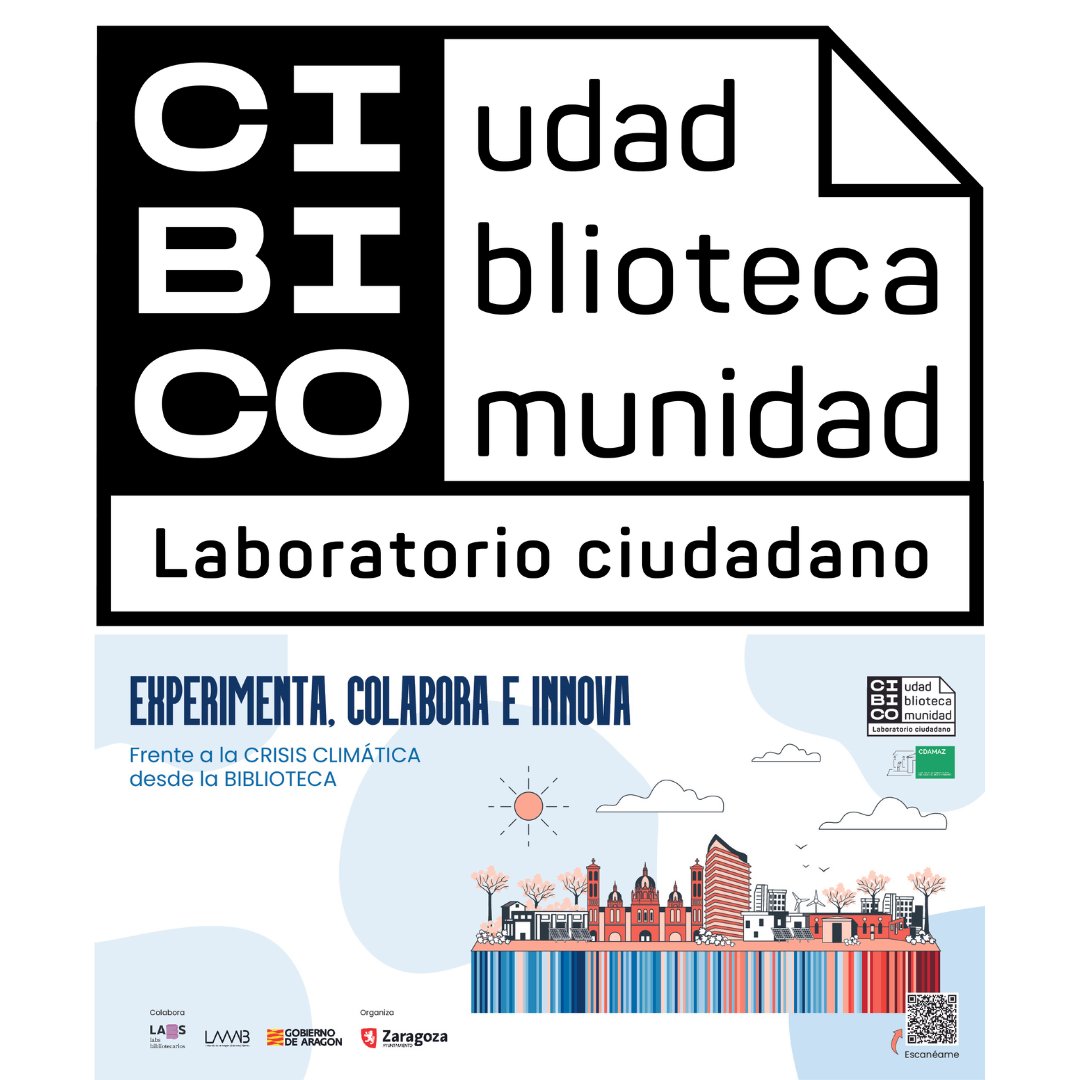 CDAMAZ's tweet image. “CIudad+BIblioteca+COmunidad” 
De esta suma solo podía salir algo como #CIBICO, el laboratorio ciudadano de la ACCIÓN CLIMÁTICA desde la BIBLIOTECA.

¡Anímate, ya van llegando propuestas!
Hasta 17 NOV
👉
zaragoza.es/sede/portal/me…

Org. CDAMAZ @medioambienteZ @zaragoza_es 
#Labbs