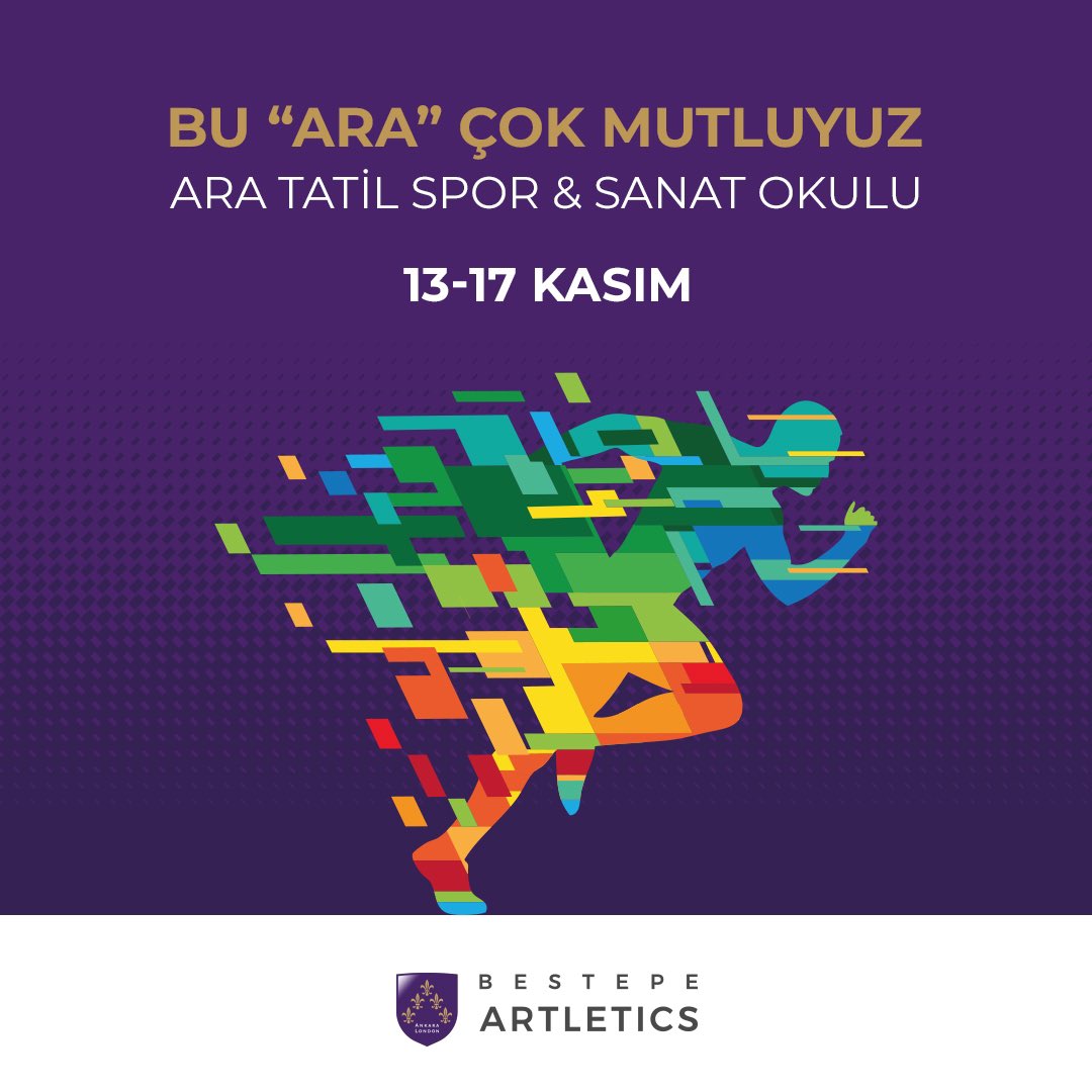 Bestepe Artletics “Ara Tatil Spor Sanat Okulu” ile tatilin enerjisini yükseltecek! 

09.00/17.00 saatleri arasında gerçekleştirilecek ara tatil okulu, sporu ve sanatı eğlenceye dönüştürecek.
 
Başvuru İçin; bestepeartletics.com/ara-tatil-okul…
 
⚜️0850 762 62 16
bestepeartletics.com