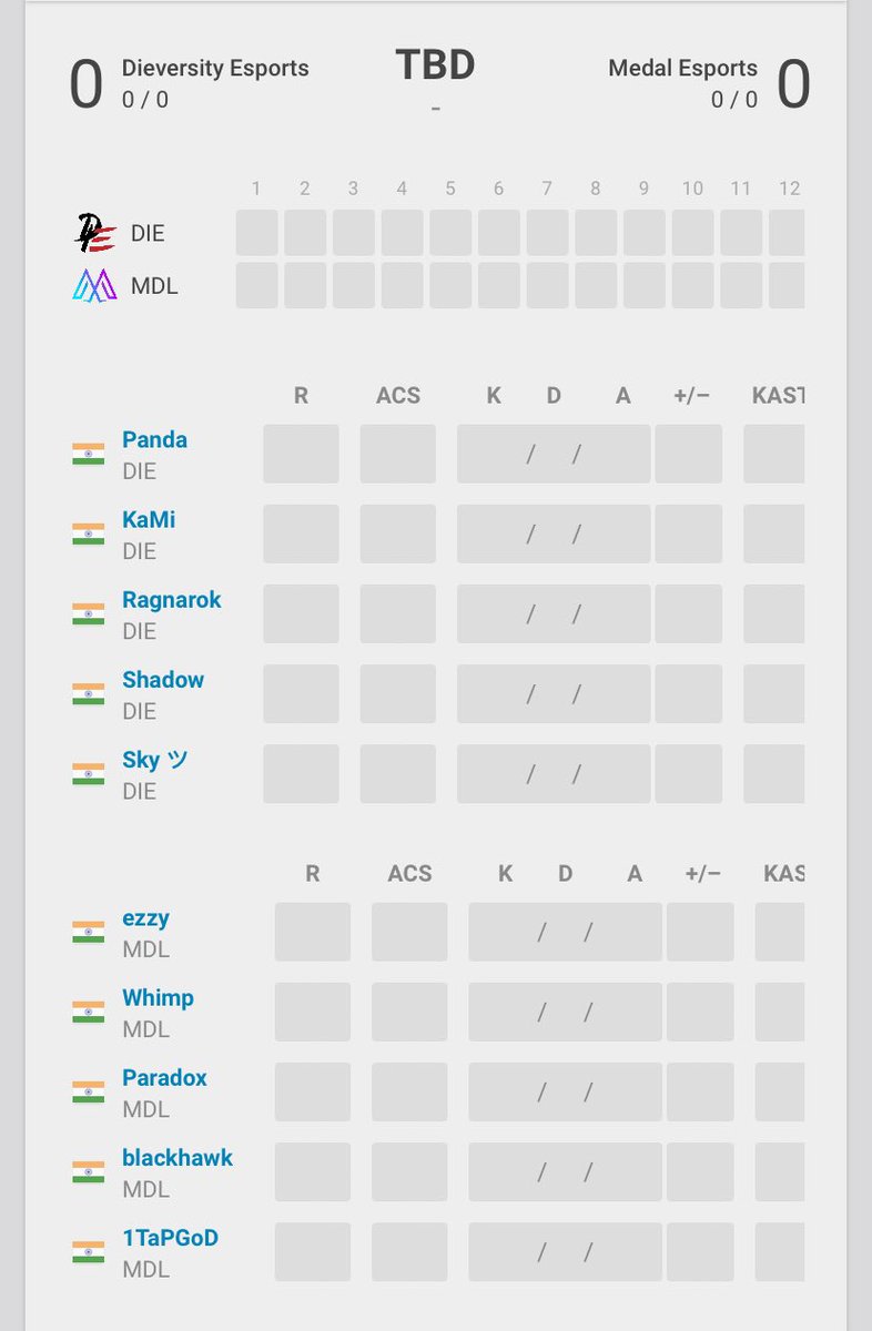 Going against <a href="/EsportsMedal/">Medal Esports</a> at 6PM IST. First VLR recorded match lessgooo