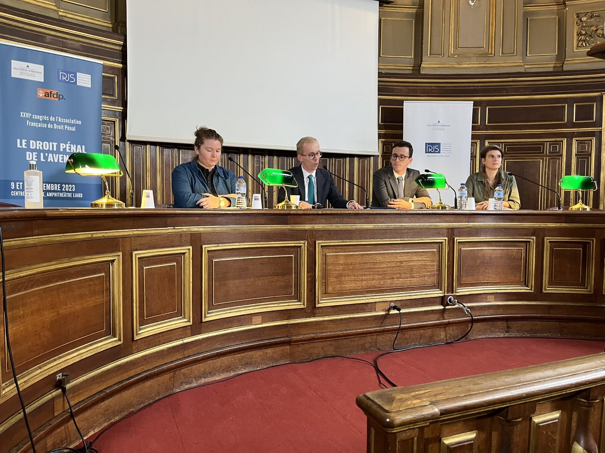 France pénal (@francepenal) on Twitter photo Après la sélection hier, c’est le moment de l’intervention ! Bravo aux doctorants qui ont participé et qui nous présentent une belle contribution sur « La doctrine pénale de demain », lors du XXVIe congrès de l’AFDP, organisé par <a href="/IRJS_Paris1/">IRJS Paris 1</a> Après la sélection hier, c’est le moment de l’intervention ! Bravo aux doctorants qui ont participé et qui nous présentent une belle contribution sur « La doctrine pénale de demain », lors du XXVIe congrès de l’AFDP, organisé par <a href="/IRJS_Paris1/">IRJS Paris 1</a>