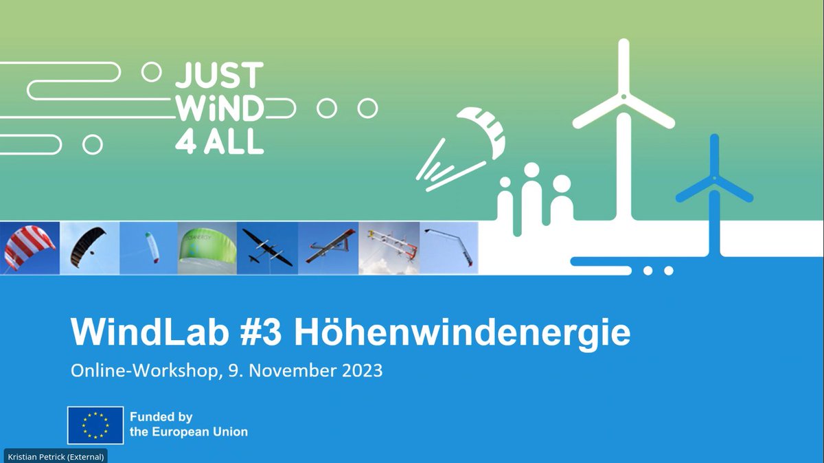 kite_power's tweet photo. Freue mich im aktuellen @JustWind4All online workshop #WindLab #3 #Höhenwindenergie teilzunehmen! #airbornewindenergy https://t.co/aR6yBxwupO