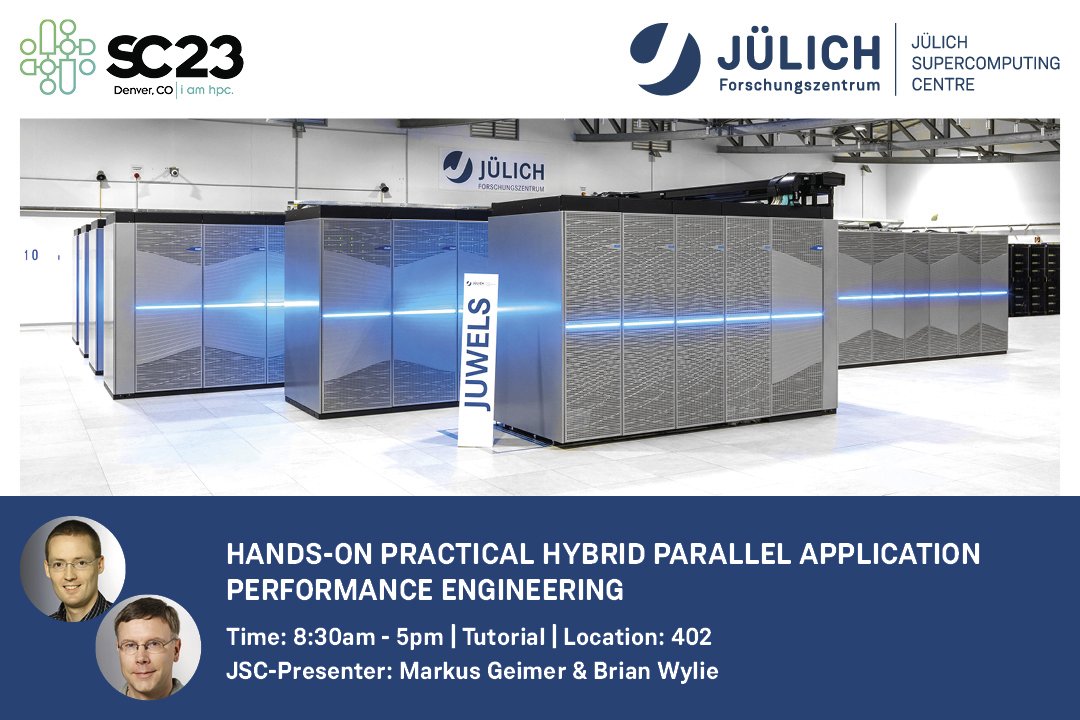 fzj_jsc's tweet image. 🎙️Hands-On Practical Hybrid Parallel Application Performance Engineering
💡This tutorial presents state-of-the-art performance tools for leading-edge #HPC systems founded on the community-developed Score-P instrumentation and measurement infrastructure.
➡️sc23.conference-program.com/presentation/?…