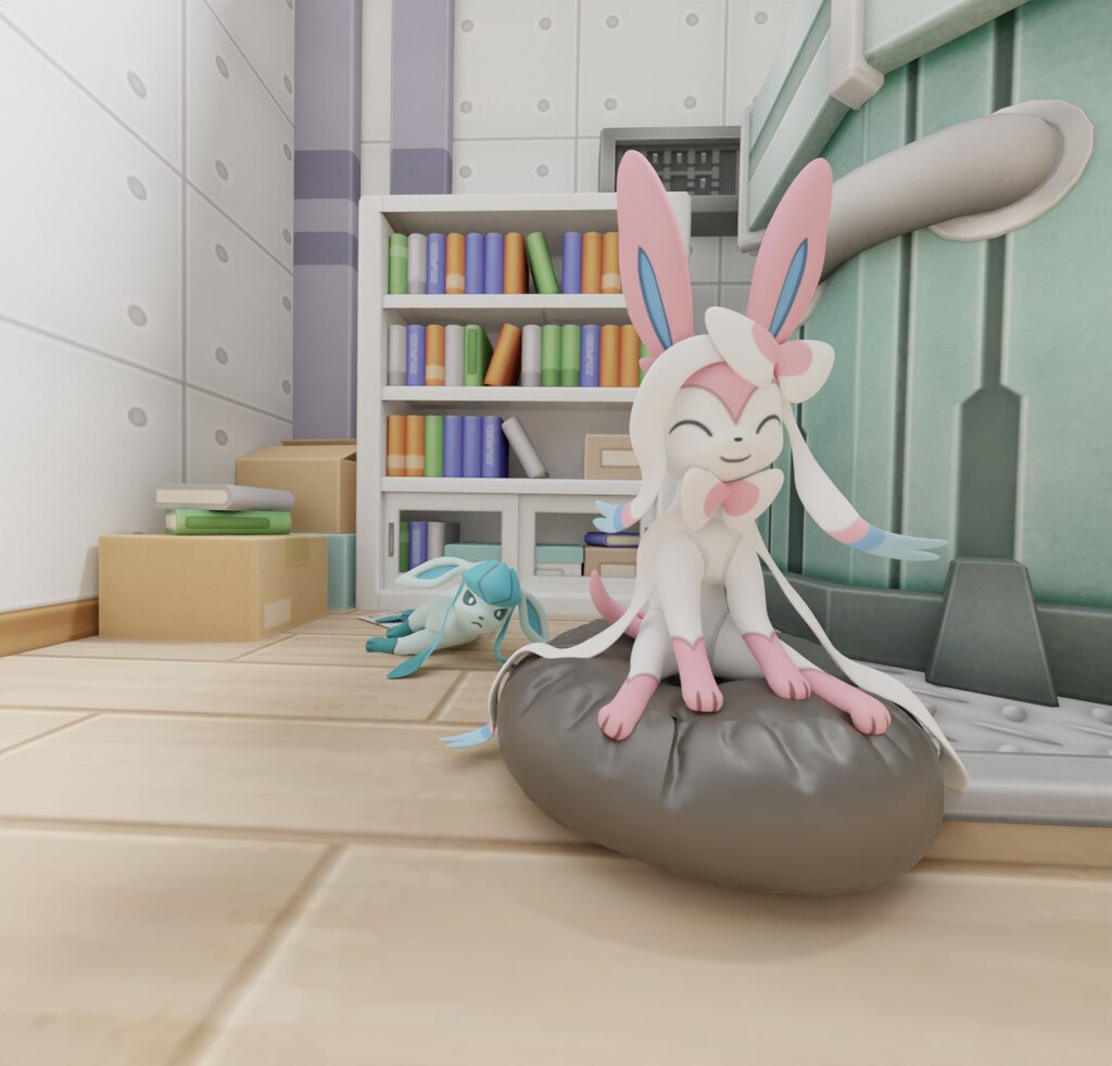 Vulpixfan's tweet photo. Here is some art, I made in a blender," Really, Sylveon?" https://t.co/DHa9lGx3z7