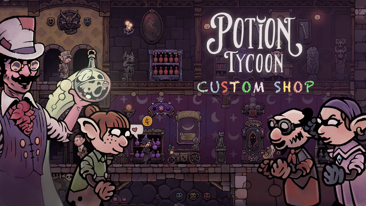 Hey potion magnates,
the next #PotionTycoon update's already in stock!
Unleash your inner creative genius like never before with new customization options at your fingertips - design your very own potion shop’s brand, house and crew!
store.steampowered.com/app/1485690/Po…
#indiedev #indiegame