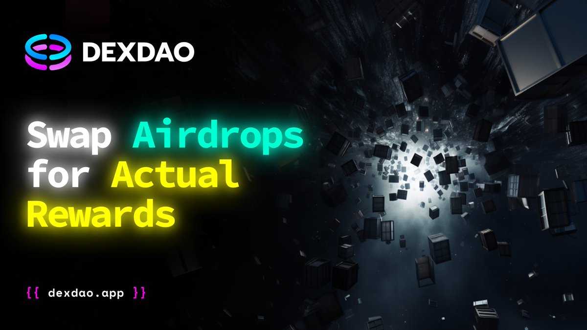 dexdaoapp's tweet photo. Your luck ran out on #airdrops?
Try sharing your exclusive #JoinDEXDAO invite code and earn rewards from a pool of 25% of all commissions generated by the marketplace by inviting new users to the platform! https://t.co/byVSmiVVWy