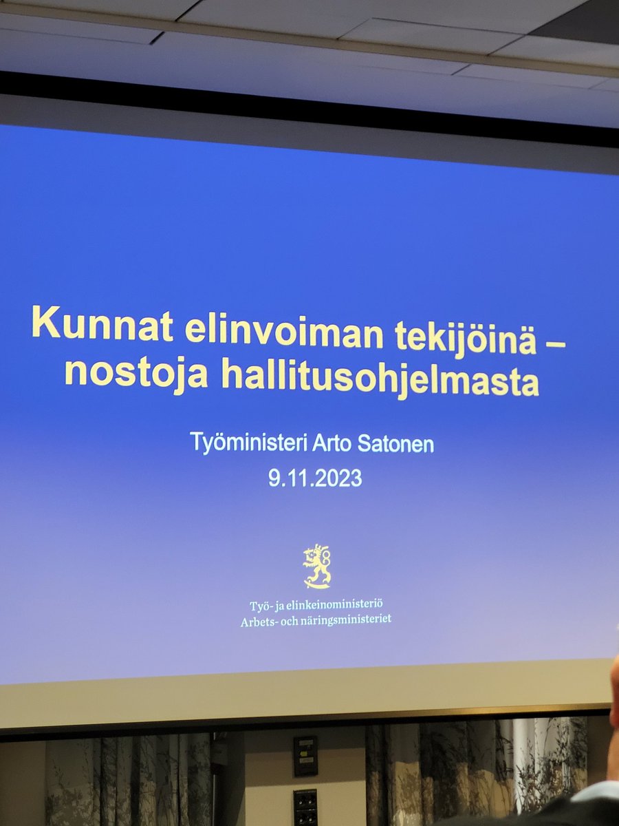 "Kunnat elinvoiman tekijöinä" Työministeri <a href="/artosatonen/">Arto Satonen</a> kertoo hallituksen työllisyystoimista. Työnantajayritysten määrän lasku huolestuttaa.  TE-uudistus vahvistaa edelleen kuntien elinvoimatehtävää.
<a href="/Kuntaliitto/">Kuntaliitto | Kommunförbundet</a> <a href="/FCG_Group/">FCG Finnish Consulting Group</a> #elinvoimantekijät