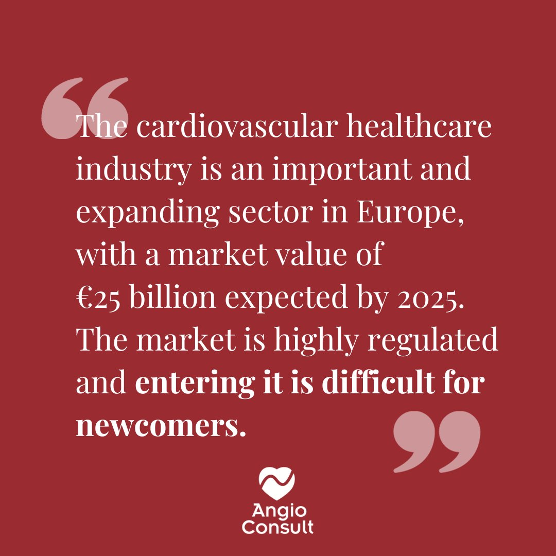 AngioConsult's tweet photo. The European #CardiovascularHealthcare sector is on the rise, poised to reach a staggering €25 billion by 2025. 📈💼
Navigating this complex market can be a challenge for newcomers. But fear not, we've got insights to share! 💡
Read our latest #blog:  https://t.co/RSXOkE6bcA https://t.co/geWA4aBzYt