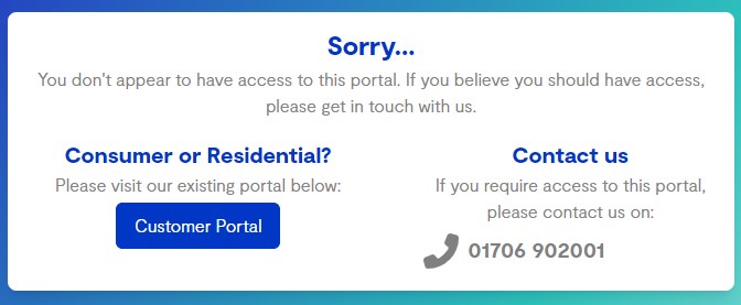 dwalsha's tweet photo. @ZenInternetHelp I've received the email about the new business portal, tried to log in and am faced with this. Called the number, none of the options remotely relate to the problem. Who should I talk to? Thanks. https://t.co/xQJwdkIgMM