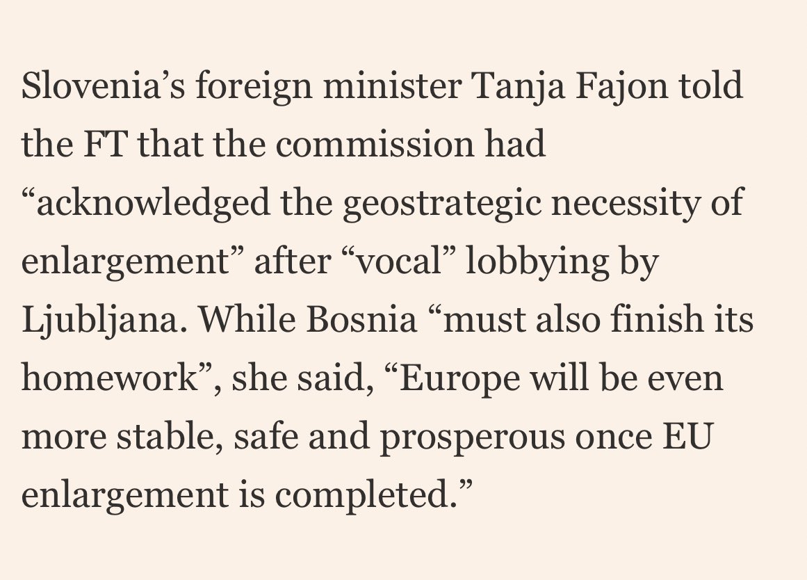 In this morning’s @FT #EuropeExpress on yesterday’s #EnlargementPackage by the @EU_Commission & what it brought for #BiH 🇧🇦

🔗➡️ bitly.ws/ZPAu