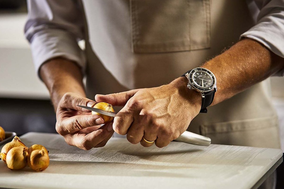 Blancpain's iconic #FiftyFathoms, along with other remarkable pieces, have adorned the wrists of renowned chefs and loyal friends of the brand since 1986.

From the realm of Haute Gastronomy to the world of Haute Horlogerie, there is but a single step.

bit.ly/5015-12B30
