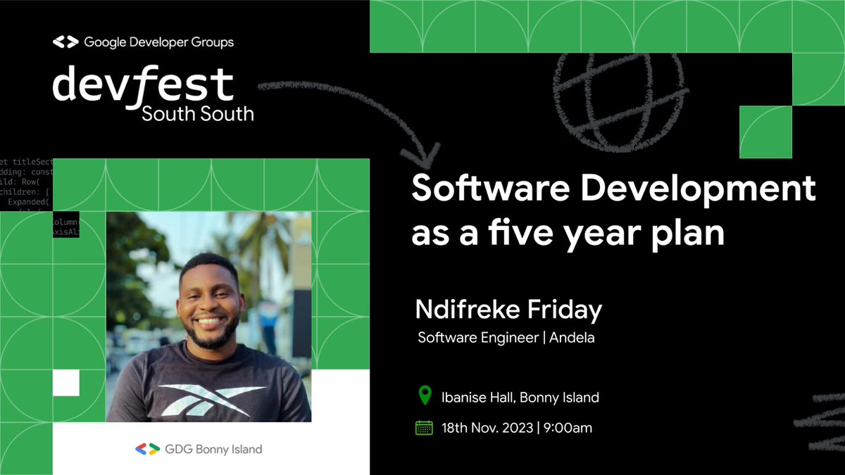 gdgbonny's tweet photo. Meet @ndiecodes our Speaker for #DevFestSouthSouth2023_BonnyIsland
#DevFest
#DevFestSSA
#DevFestsouthsouth23
#GDGBonnyIsland
#DevFestBonny
#WTMDevFest
#WTMDevFestBreakfast
#WTMBonny https://t.co/2fAsG5gqWa