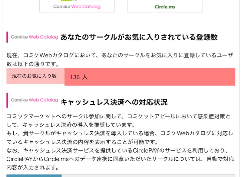 前回のコミケがサークルとしての初参加だったんですが… この136名すごいですね! ありがとうございます!