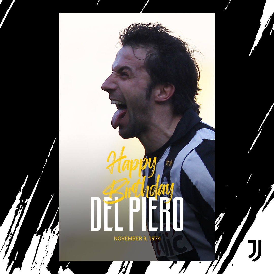 juventusfc's tweet photo. Recordman di presenze. Miglior marcatore. Capitano. Leggenda. ⚪️⚫️

Oggi festeggiamo insieme il compleanno di @delpieroale! 🥳

Fai gli auguri ad Alex con un messaggio ✍️⤵️ https://t.co/AgJuYAbABf