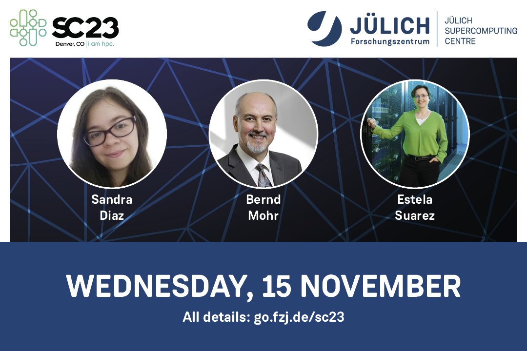 fzj_jsc's tweet image. Day 3 offers a JSC highlight of the conference. Sandra Diaz will present her topic Boosting #Neuroscience Research with High Performance Computing Infrastructure at the invited talk at 1:30pm - 3pm in the 📍Mile High Ballroom.
🎙️sc23.conference-program.com/presentation/?…
➡️go.fzj.de/sc23