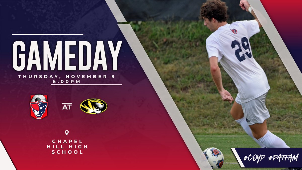 AFHS_MWSoccer's tweet photo. Playoffs Round 4! The Patriots head to Chapel Hill to cage the Tigers! Come out, Support, and WEAR YOUR WHITE! #COYP #PATFAM #BEFEARED #WHITEOUT https://t.co/akb3zgmUYV