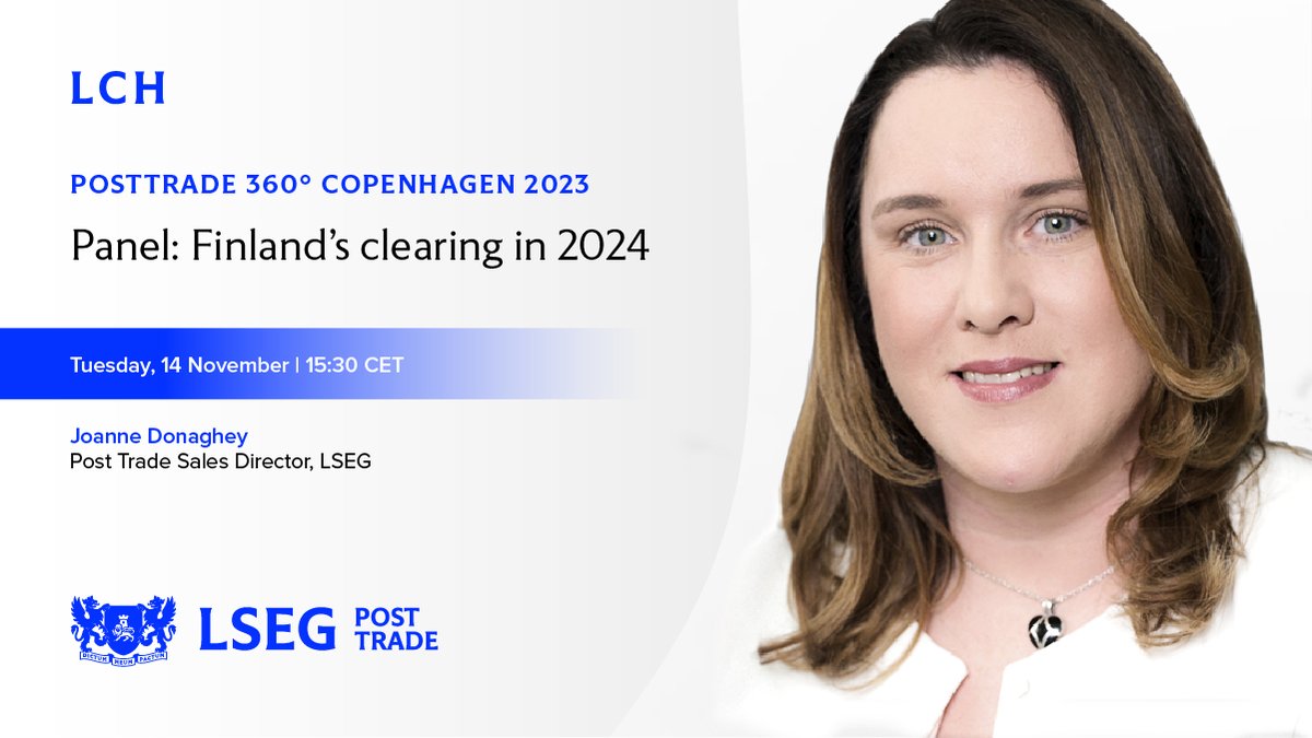 What’s the outlook for Finnish #clearing in 2024? And how can buy-side market participants benefit? To find out, join #LSEG Post Trade’s Joanne Donaghey for the ‘Finland's clearing in 2024’ panel at #PostTrade360 Helsinki on 14 November at 15:30 CET. helsinki.posttrade360.com