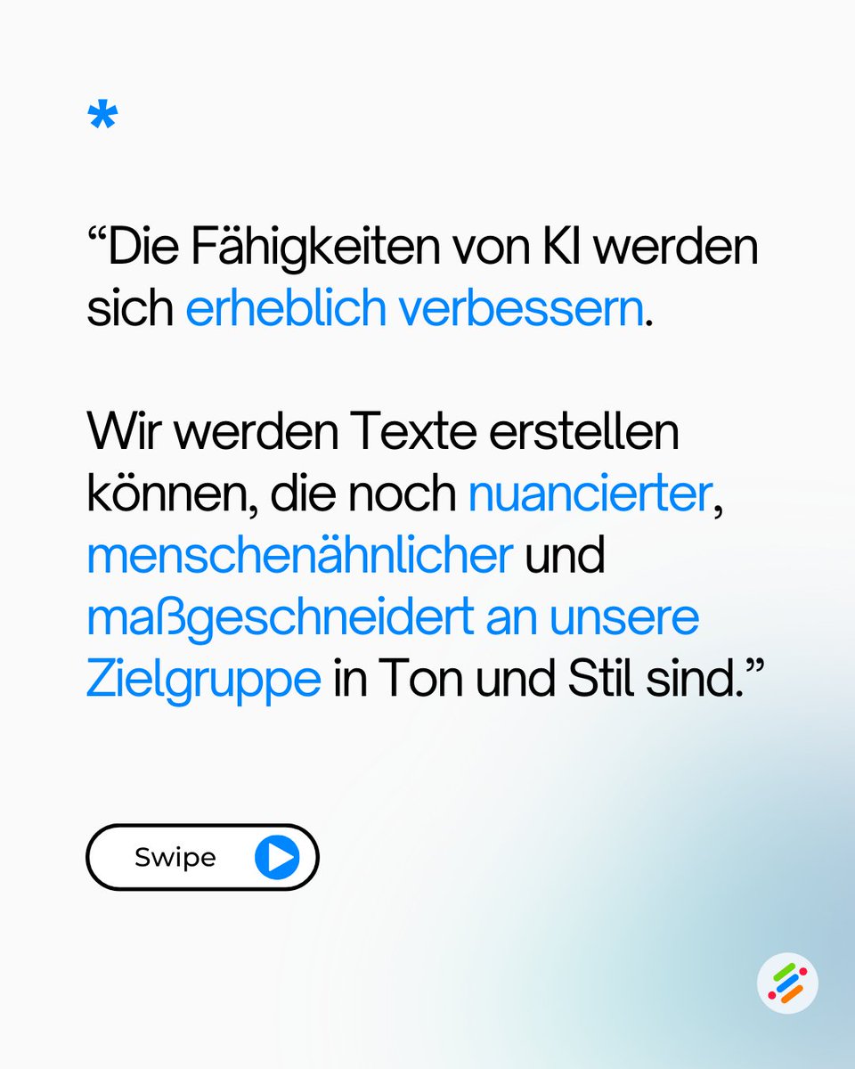 Neuro_Flash's tweet photo. 🔮🚀 Ist die Zukunft schon hier?
Wir haben neuroflash gebeten, einen Blick in die Zukunft des KI-Copywriting zu werfen. Und wow, neuroflash hat einige unglaubliche Prognosen gemacht!
#KI #ZukunftDesCopywriting #AIPrognose #neuroflash #Digitalisierung https://t.co/RT6f0AaLmd