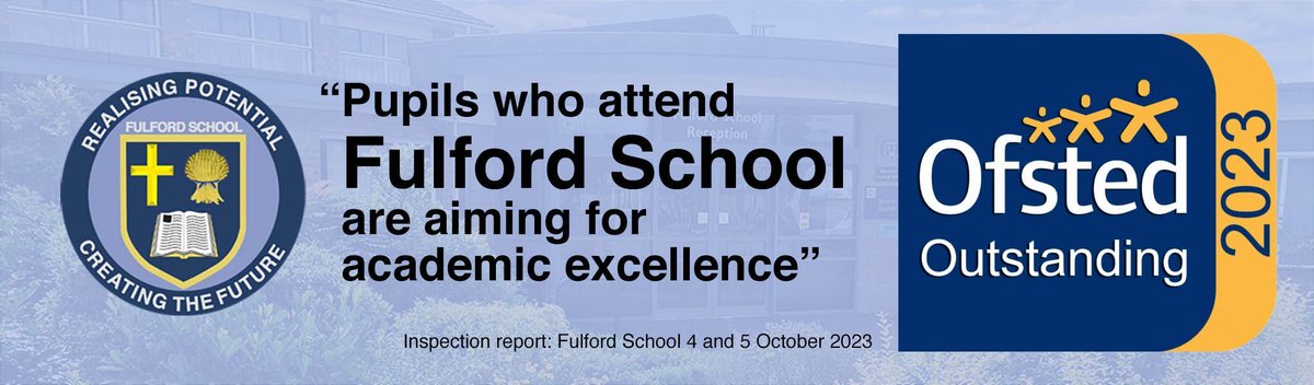 fulfordschool's tweet photo. Following our recent Ofsted inspection on 4th and 5th of October 2023 we are delighted that the school has been graded outstanding in all areas https://t.co/LmIqRFHek1 https://t.co/yoZsJeQcGQ