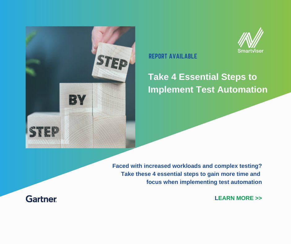 A complimentary copy of this insightful Gartner® report - an excellent opportunity to learn more about the steps to take to implement test automation successfully. 

Download the full report - ow.ly/ZmRR50PWpUK

#SmartViser #TestAutomation #GartnerReport #TestingInsights