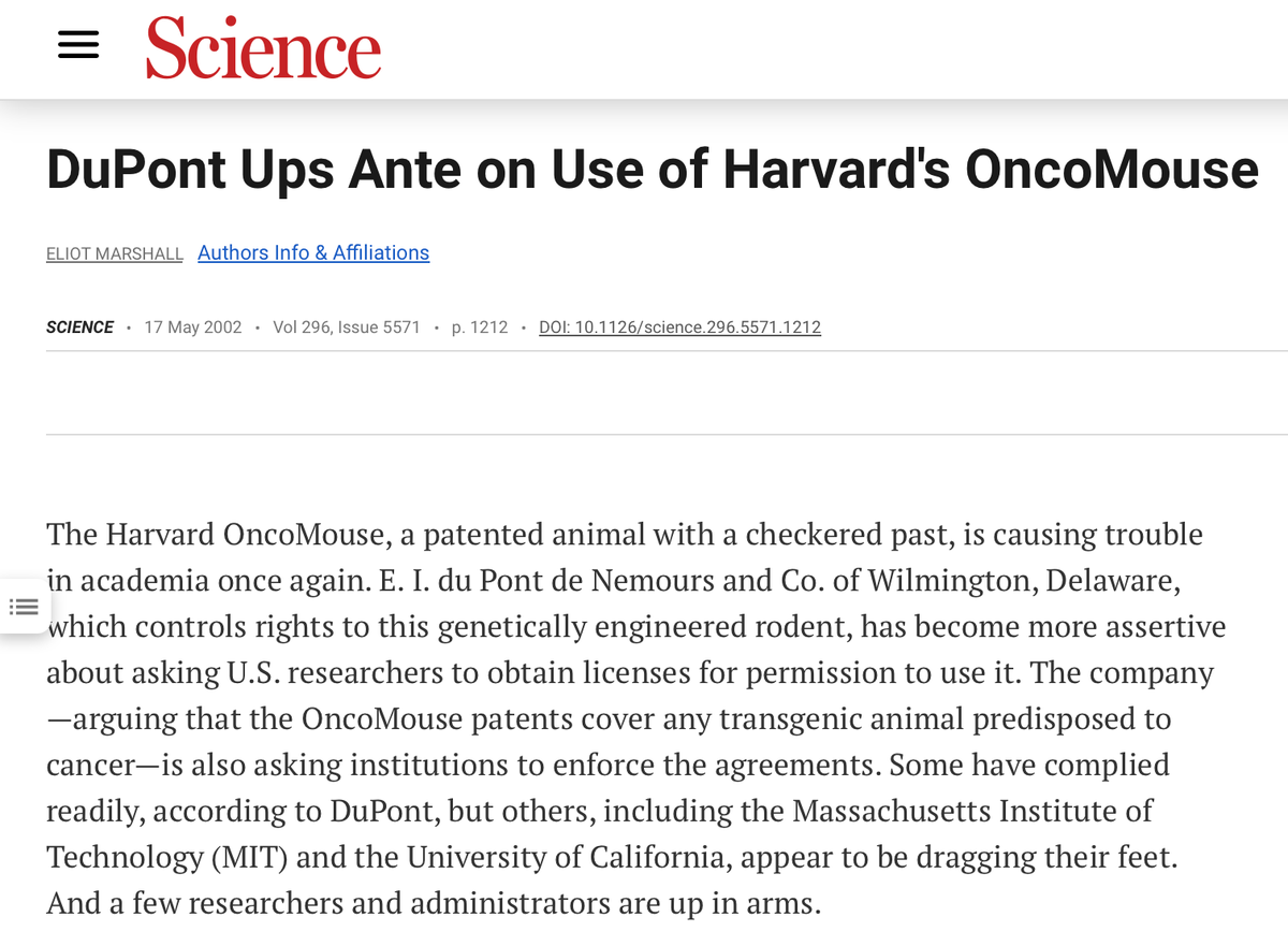 <a href="/RealGeorgeWebb1/">George Webb - Investigative Journalist</a> Vivek Ramaswamy graduated with a Bachelor of Arts in Biology from Harvard, right? 

May 17, 2022
DuPont Ups Ante on Use of Harvard's OncoMouse
➡️ science.org/doi/10.1126/sc…