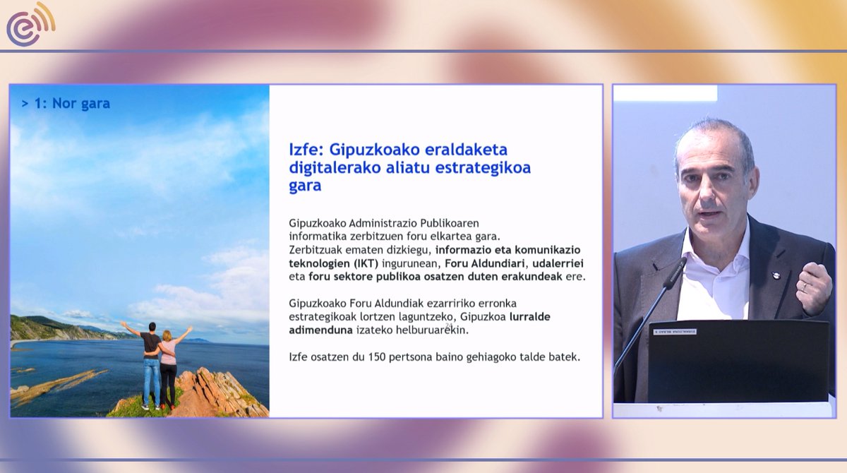 🗣️ Aitor Olaizolak hartu du hitza, <a href="/IzfeGipuzkoa/">Izfe S.A.</a>|ko (Gipuzkoako Administrazio Publikoaren Informatika Zerbitzuen Foru Elkarteko) hitzkuntza jardunbide egokiak aurkezteko.

💬 Euskararen ahozko erabilera areagotzeko #Berbasarea egitasmoari buruz arituko da.

#Hizkuntzak #Euskara