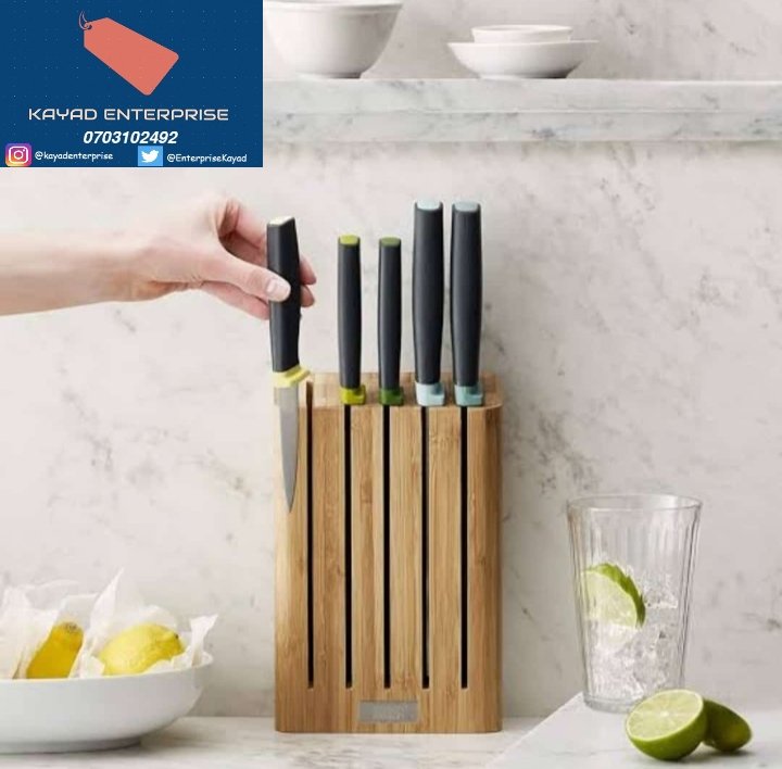 A knife holder is an easy &amp; safe way to keep your knives easy to access and on full display in your kitchen. Check out our home accessories at wa.me/c/256703102492! #knife #knifestorageblock #magneticknifestrip #knifeorganizer #knifeholder #knife #knives #Kitchenware #home