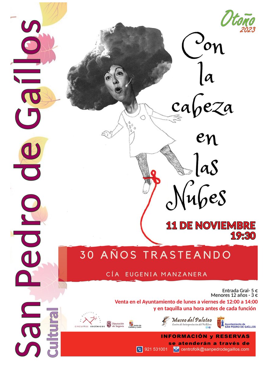 ¡Permitidla, respetable público! que traiga en su maleta algunas historias, unas cuantas marionetas, una veintena de “trastos” que han formado parte de su andadura. 30 AÑOS TRASTEANDO dan para mucho… CON LA CABEZA EN LAS NUBES espectáculo para público familiar 🥰