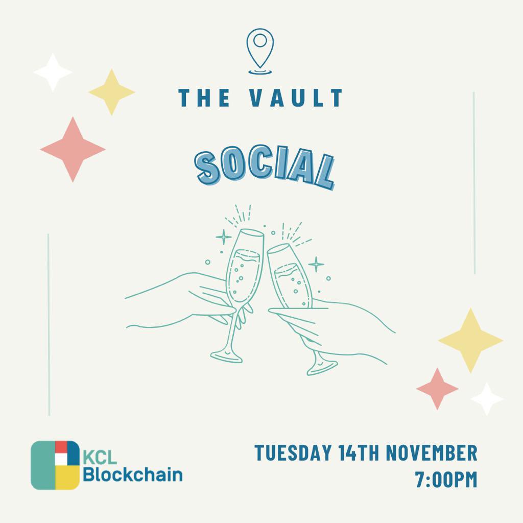 Hello everyone!

We will be having a pub quiz social next Tuesday at the Vault!!

Come along to socialise with your fellow blockchain members and have a great time!🚀