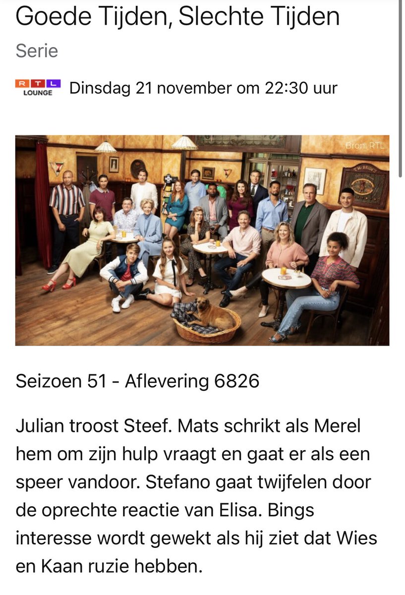 gtststreetteam's tweet photo. #SPOILER

Woensdag 22 november: Mats schrikt als Merel hem om zijn hulp vraagt

#GTST #Julian #Steef #Mats #Merel #Stefano #Elisa #Bing #Wies #Kaan https://t.co/Vm7mmfua6P