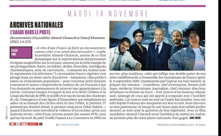 Merci @lobs pour ce « pari réussi ! »  #larabedansleposte 
Cc <a href="/bangumiofficiel/">Bangumi</a>
Ce 14 novembre 21h25 <a href="/TMCtv/">TMC</a> - enfin venez avant, il y a <a href="/Qofficiel/">Quotidien</a> !