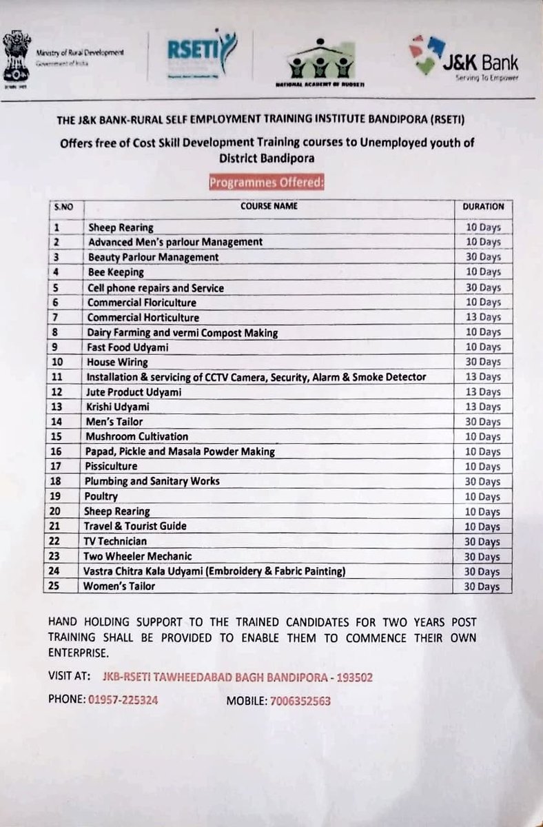 JKB RSETI BANDIPORA. tweet media