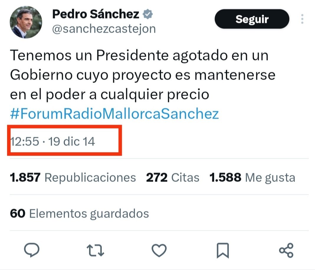 Hace 9 años... el actual presidente en funciones decía esto del presidente del gobierno.
Claro que ha tenido 9 años para cambiar de opinión