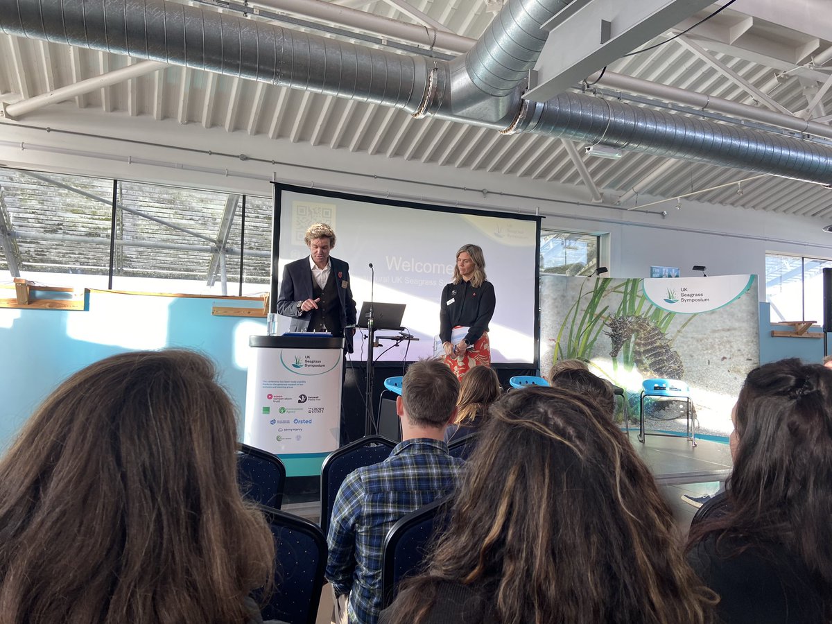 Great to be at the UK’s inaugural seagrass symposium at the <a href="/NMAPlymouth/">National Marine Aquarium</a>! Huge thanks to <a href="/OceanCTrust/">Ocean Conservation Trust</a>, @CwallWildlife &amp; others for their hard work bringing this together 👏🏼 #UKSS23 #LetsTalkSeagrass
