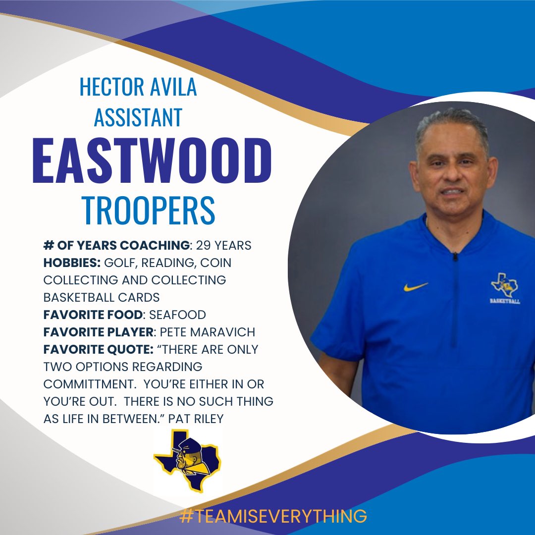 Eastwood Basketball (@eastwoodbasket1) on Twitter photo Coaches Spotlight!! Here is one of the most loyal coaches out there! He is sincere and is always there to help!! We are blessed to have him as part of our program. Check out Coach Hector Avila’s spotlight. #teamiseverything <a href="/Ray_Marshl/">Ray Marshall</a> <a href="/EastwoodHQ/">Eastwood High School</a> <a href="/EastwoodSports/">Eastwood Performance & Athletics Network</a> <a href="/Coach_Celaya/">Coach Celaya</a> Coaches Spotlight!! Here is one of the most loyal coaches out there! He is sincere and is always there to help!! We are blessed to have him as part of our program. Check out Coach Hector Avila’s spotlight. #teamiseverything <a href="/Ray_Marshl/">Ray Marshall</a> <a href="/EastwoodHQ/">Eastwood High School</a> <a href="/EastwoodSports/">Eastwood Performance & Athletics Network</a> <a href="/Coach_Celaya/">Coach Celaya</a>