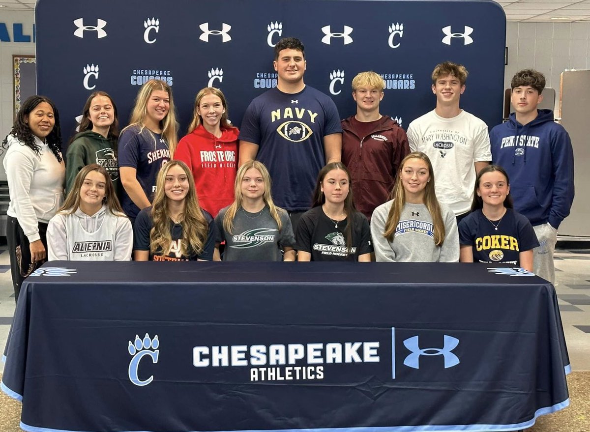 Congratulations to these seniors who are taking their athletic skills to the next level. #cougarpride <a href="/IMChesapeakeHS/">Chesapeake High School</a>