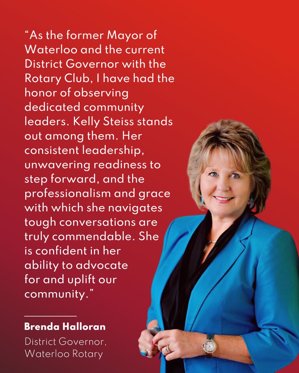 Thank you for your support @BrendaHalloran1! I am so grateful to have the support of fellow leaders in our community! Learn more at kellysteiss.com #WatReg #KitCen
