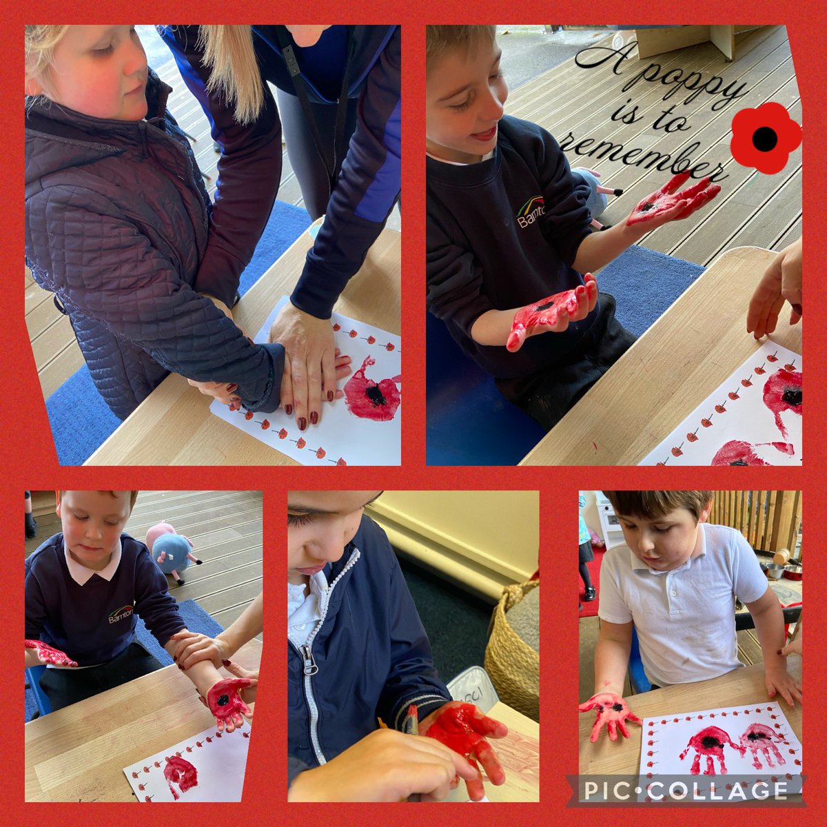 KS1 RP, enjoyed creating a poppy picture in remembrance. Fantastic job! <a href="/BarntonMissR/">Miss Rutter</a> @BarntonMrsDT