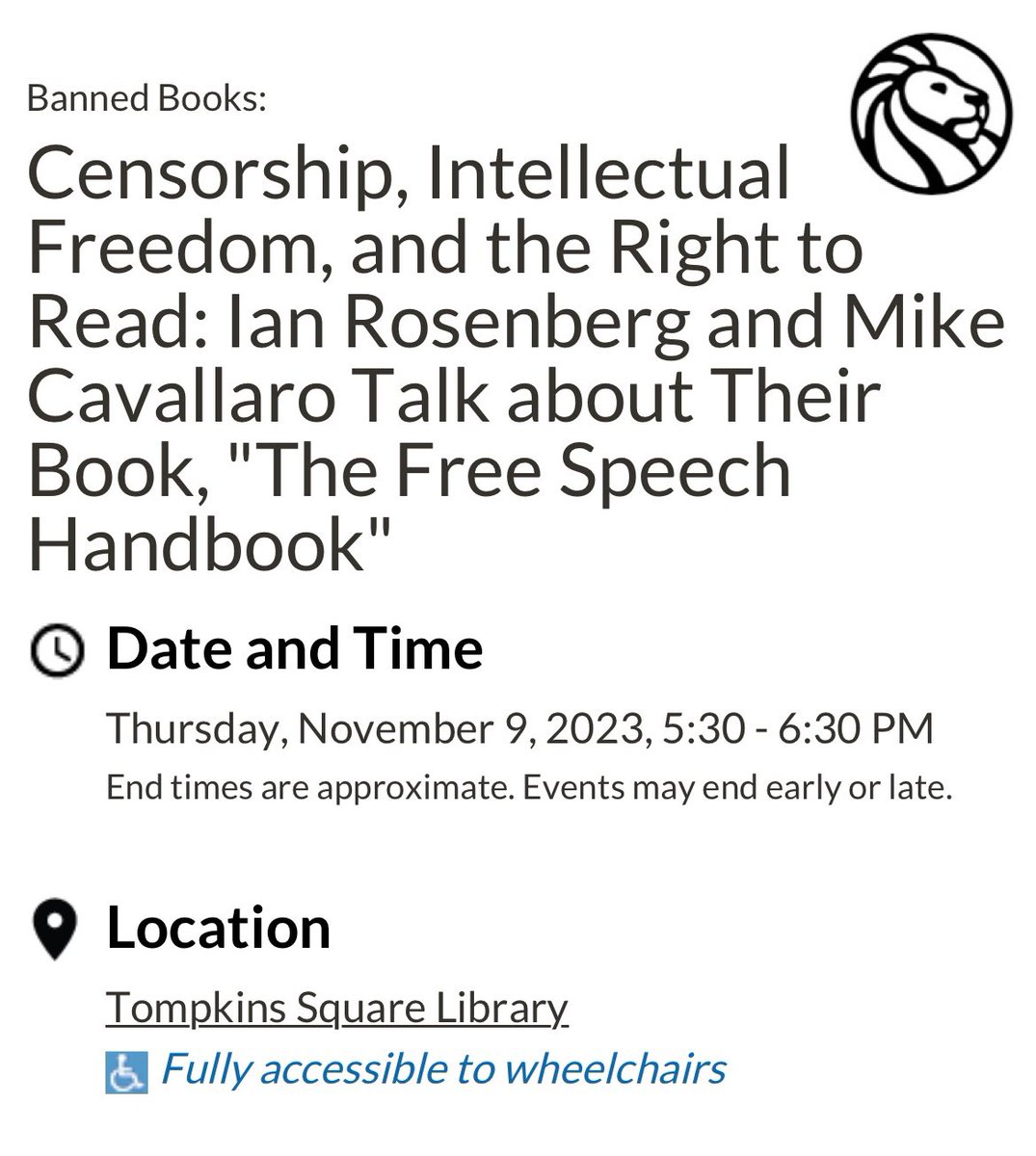 Join the creators of FREE SPEECH HANDBOOK for a talk <a href="/nypl/">NY Public Library</a> Tompkins Square branch on banned books, graphic novels &amp; #FreeSpeech. Info here: nypl.org/events/program… #FreedomToRead