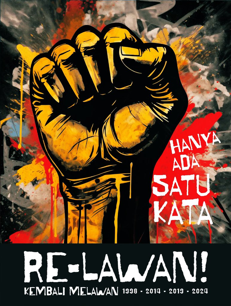 RE-LAWAN kembali MELAWAN ✊
1998 👉 lawan ORBA
2014 -2019 👉 lawan ORBA BERKUASA KEMBALI
2024 👉 lawan NEO-ORBA 

Yang setuju retweet kecehbong 👌