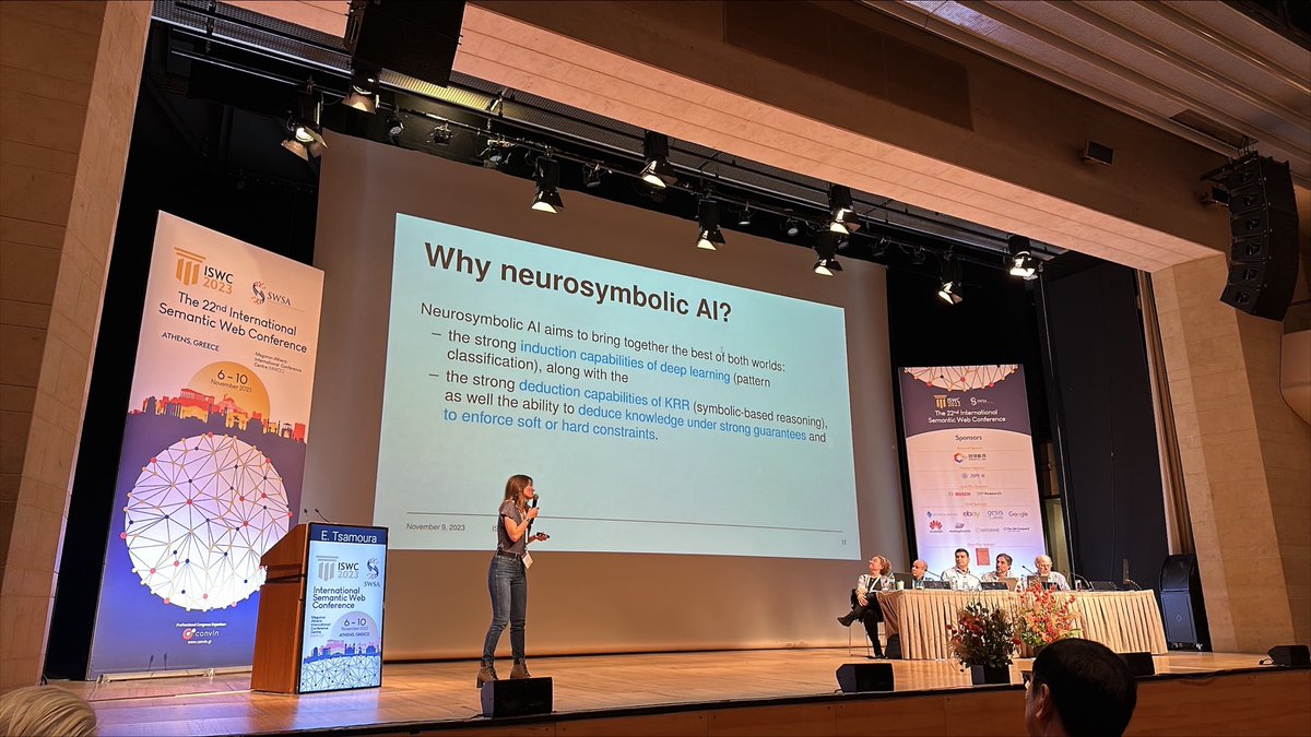 iswc_conf's tweet image. We had the pleasure to host the Neuro-Symbolic AI panel at #ISWC2023 earlier today. Special thanks to the organizers Efi Tsamoura,  Vassilis Christophides, and our esteemed panelists Antoine Bosselut,  Deborah L. McGuinness, James Hendler, Evgeny Kharlamov, Ioannis  Tsamardinos.