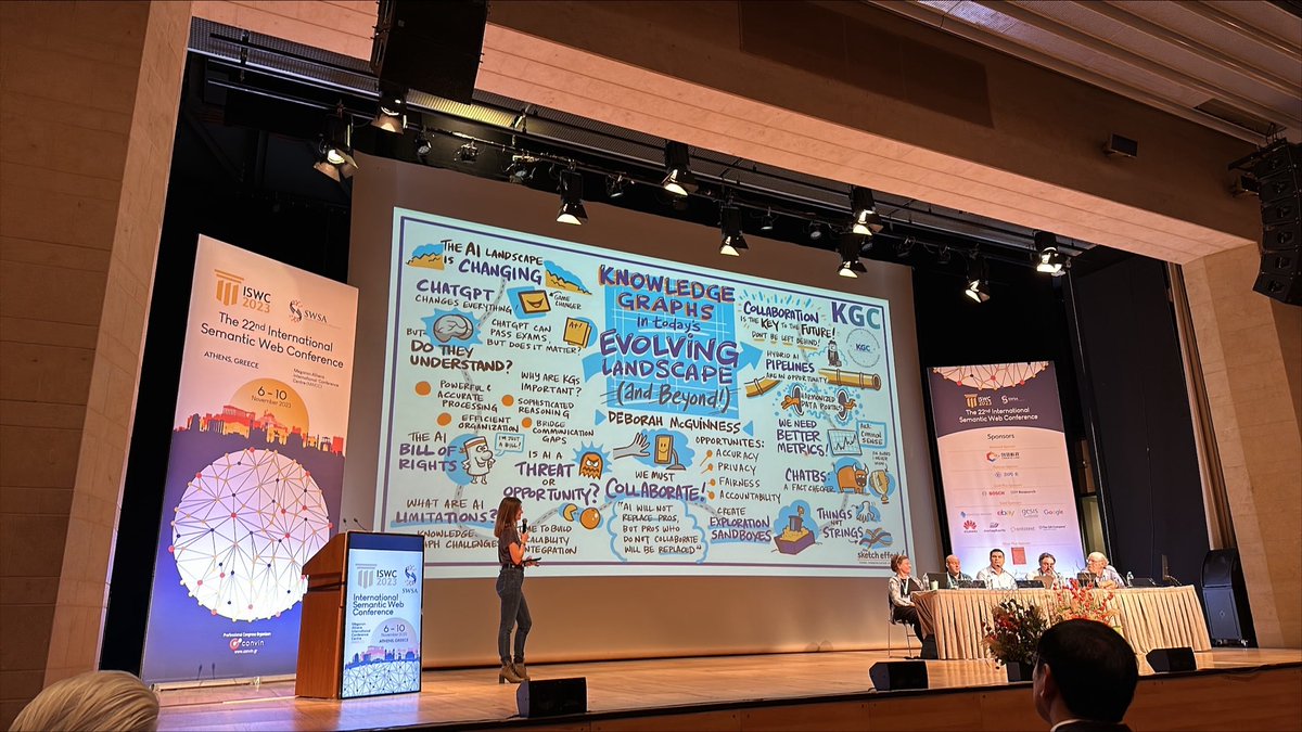 iswc_conf's tweet image. We had the pleasure to host the Neuro-Symbolic AI panel at #ISWC2023 earlier today. Special thanks to the organizers Efi Tsamoura,  Vassilis Christophides, and our esteemed panelists Antoine Bosselut,  Deborah L. McGuinness, James Hendler, Evgeny Kharlamov, Ioannis  Tsamardinos.