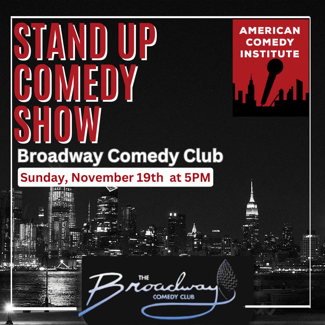 Come for a night of laughs with the brightest new stars of comedy!

americancomedyinstitute.com/in-person-show…

#americancomedyinstitute #standupshow #nyccomedyshow #standupcomedy #broadwaycomedyclub