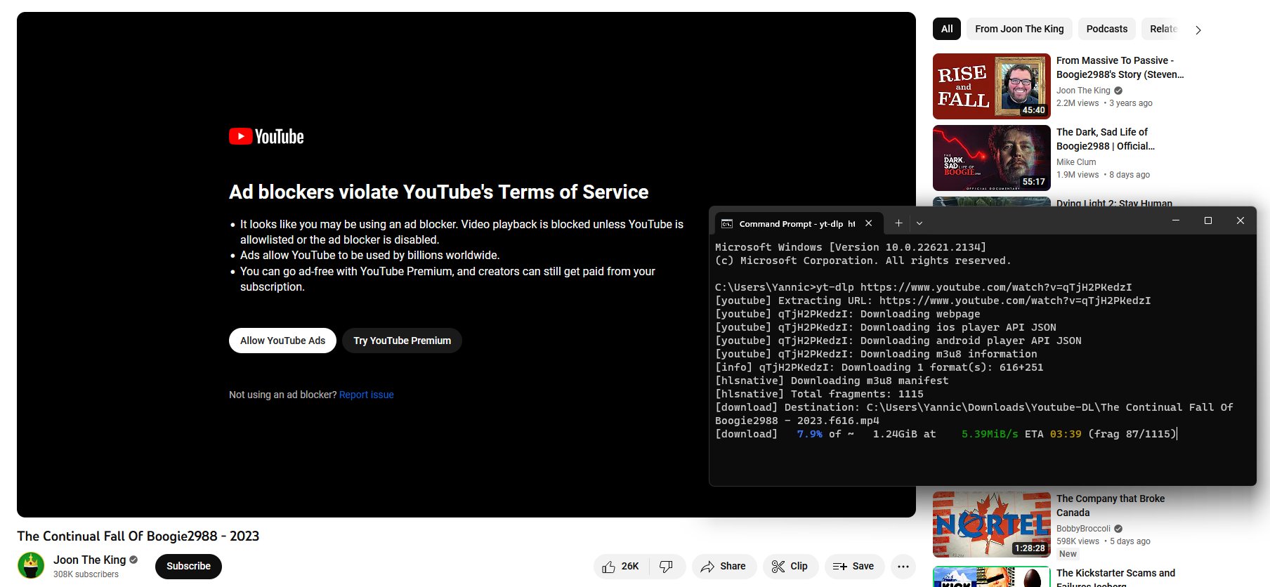 Yannic 🌻🍉 on X: “oh ad blockers violate YouTube’s Terms of 